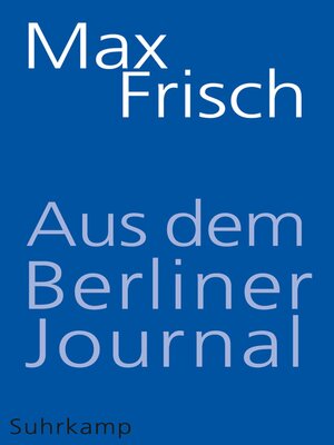 cover image of Aus dem Berliner Journal